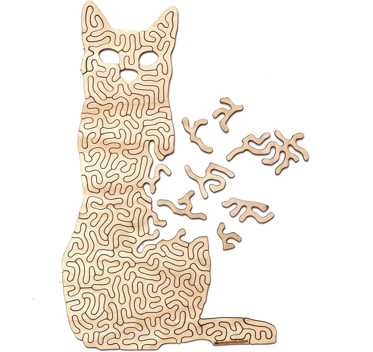 Poes  | Houten Puzzel | Entropy serie | 71 stukjes| A3 | Legpuzzel | Jigsaw| Geproduceerd in Nederland | Kaboomlaser